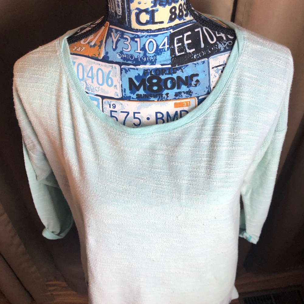 Columbia 3/4 Sleeve Outdoor Teal Crew Scoop Neck Shirt - Picture 3 of 11